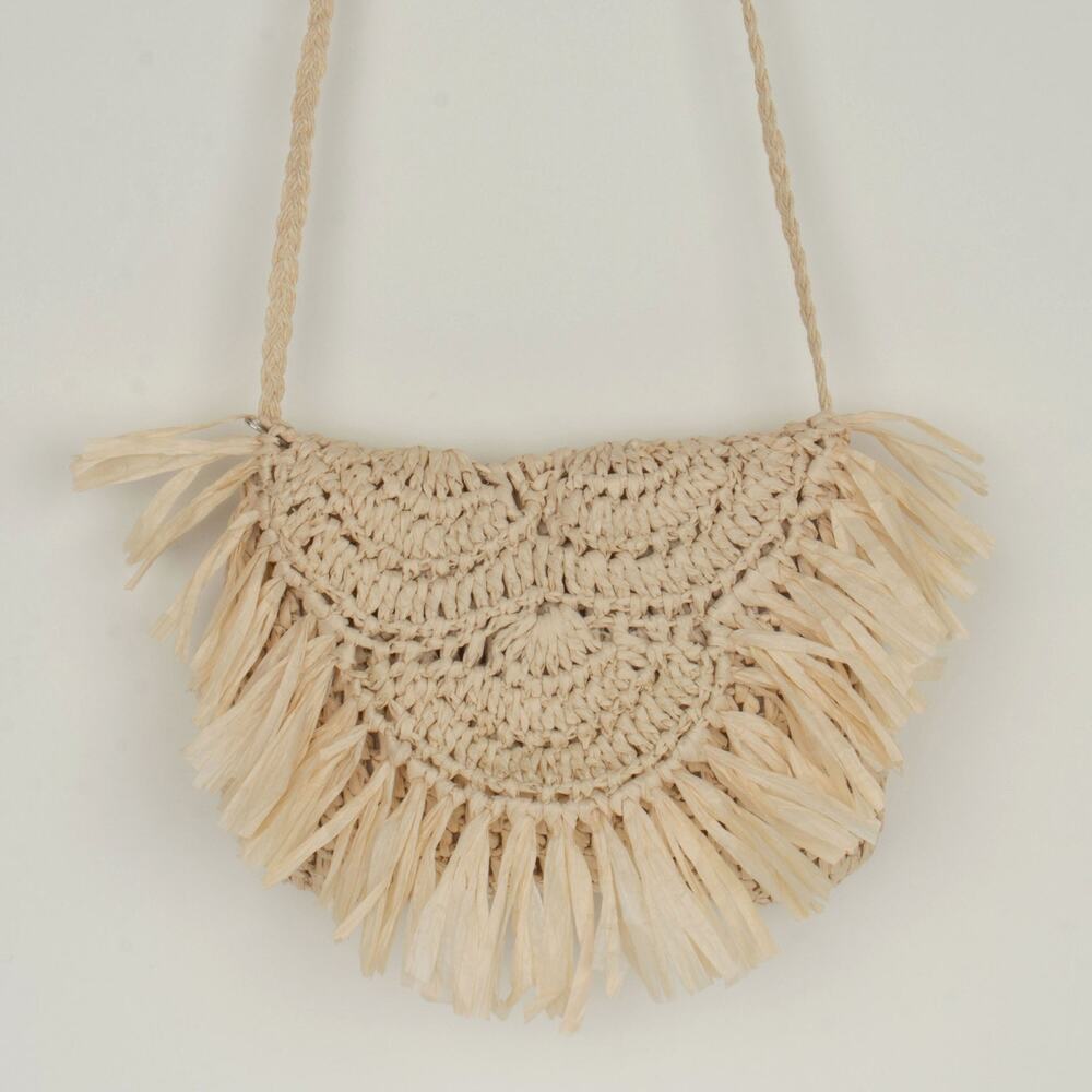 Vintage Woven Straw Shoulder  / Crossbody / Clutch / Half Moon Purse